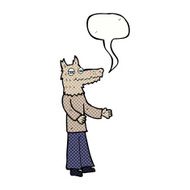 cartoon wolf man with speech bubble N62