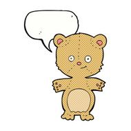 cartoon happy teddy bear with speech bubble N4