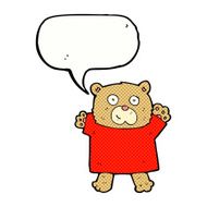cartoon cute teddy bear with speech bubble N55