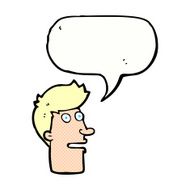 cartoon shocked male face with speech bubble N11