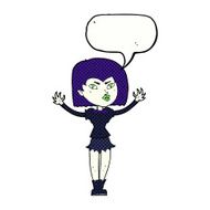 cartoon vampire girl with speech bubble N254
