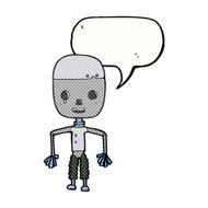 cartoon robot with speech bubble N214