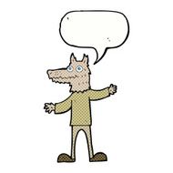 cartoon wolf man with speech bubble N63