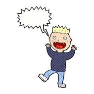 cartoon crazy happy man with speech bubble N12