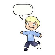 cartoon excited boy with speech bubble N161
