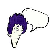 cartoon vampire head with speech bubble N46