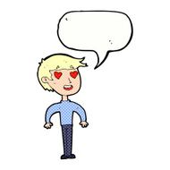 cartoon man in love with speech bubble N12