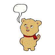 cartoon cute teddy bear with scarf speech bubble N4