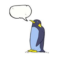 cartoon penguin with speech bubble N23