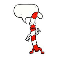 cartoon dancing christmas candy cane with speech bubble N23