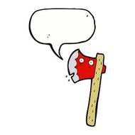 cartoon axe with speech bubble N8