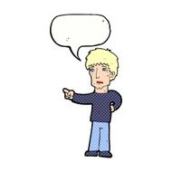 cartoon pointing man with speech bubble N97