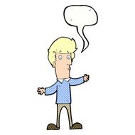 cartoon startled man with speech bubble N59