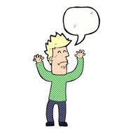 cartoon stresssed man with speech bubble N4