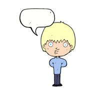 cartoon whistling boy with speech bubble N12