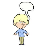 cartoon suspicious man looking over shoulder with speech bubble N12