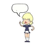 cartoon maid with speech bubble N45