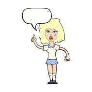 cartoon tough woman with idea speech bubble N12