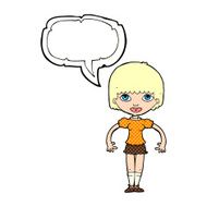 cartoon girl with speech bubble N23