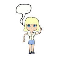 cartoon woman with idea speech bubble N277