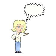 cartoon woman pointing with speech bubble N241