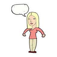 cartoon annoyed woman with speech bubble N207
