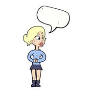 cartoon girl talking with speech bubble N12