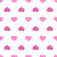 Pink white hearts Valentine&#039;s day seamless pattern