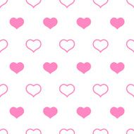 Pink white hearts Valentine&#039;s day seamless pattern N2