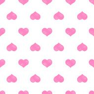 Seamless pink hearts vector background