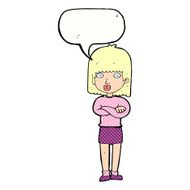 cartoon impatient woman with speech bubble N10