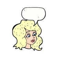 cartoon woman looking concerned with speech bubble N12