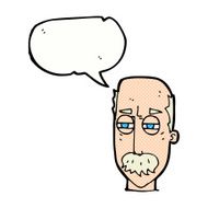 cartoon annoyed old man with speech bubble N77