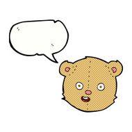 cartoon teddy bear head with speech bubble N16