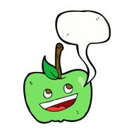 cartoon apple with speech bubble N36
