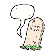 cartoon spooky grave with speech bubble N19