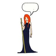 cartoon sorceress with speech bubble N11