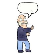 cartoon angry old man with speech bubble N162