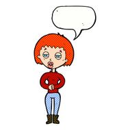 cartoon tired woman with speech bubble N33