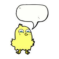 funny cartoon bird with speech bubble N143