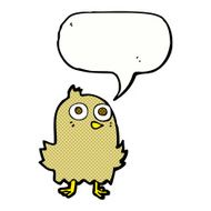 funny cartoon bird with speech bubble N144