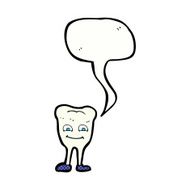 cartoon tooth with speech bubble N22