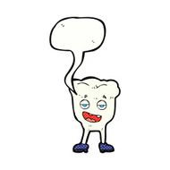 cartoon tooth looking smug with speech bubble N19