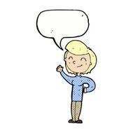 cartoon friendly waving woman with speech bubble N12