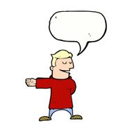 cartoon man gesturing direction with speech bubble N12