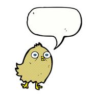 funny cartoon bird with speech bubble N145