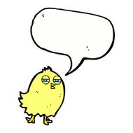funny cartoon bird with speech bubble N146