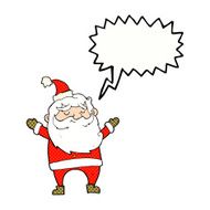 cartoon happy santa claus with speech bubble N34