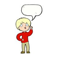 cartoon boy with idea speech bubble N80