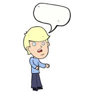 cartoon shocked man with speech bubble N120